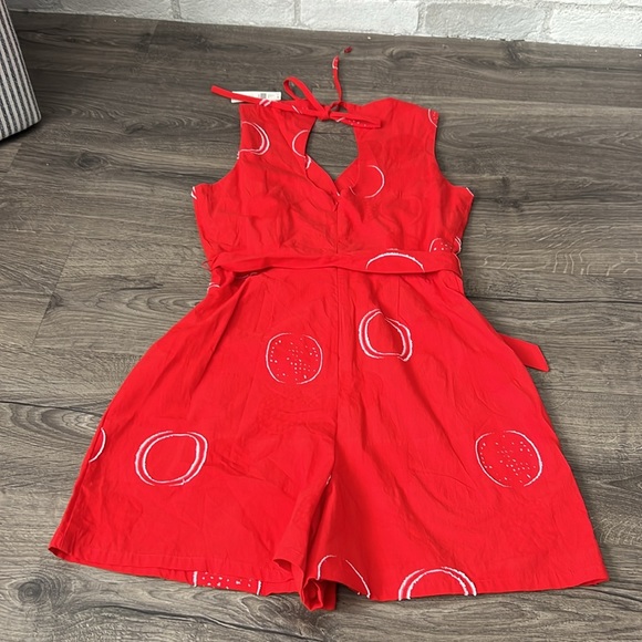 Evo Franco - ANTHROPOLOGIE- RED circle jumper ❤️ XS - Picture 7 of 7